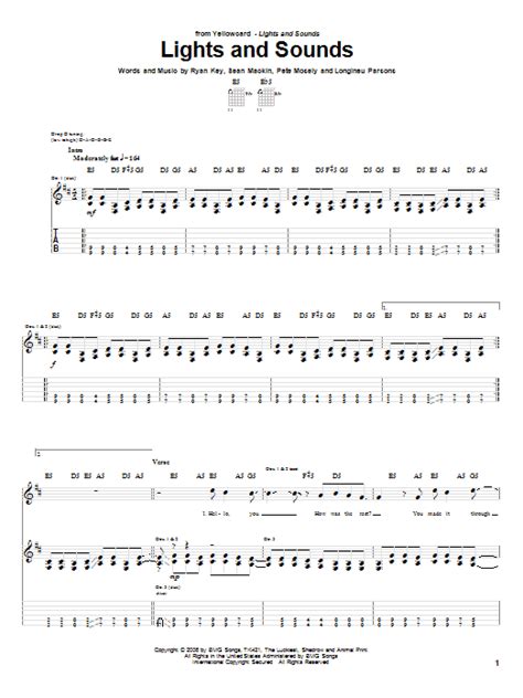 Lights And Sounds by Yellowcard - Guitar Tab - Guitar Instructor