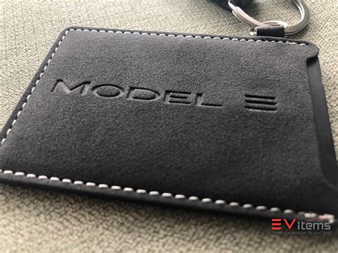 Tesla Model 3 Alcantara Suede Key Card Holder Keychain – EV items