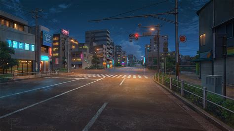 ArtStation - City anime background art