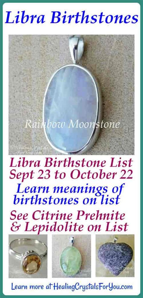 Libra Birthstone List Birthstones & Meanings 23rd Sept to 22nd Oct