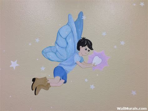 Tooth Fairy Wall Mural Painted in Dental Office - Wall Murals by Colette