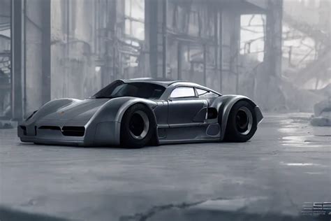 porsche 9 5 9 cyberpunk concept car sitting on the | Stable Diffusion ...