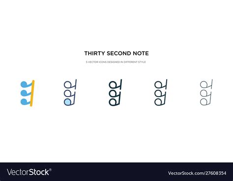 Thirty second note rest icon in different style Vector Image