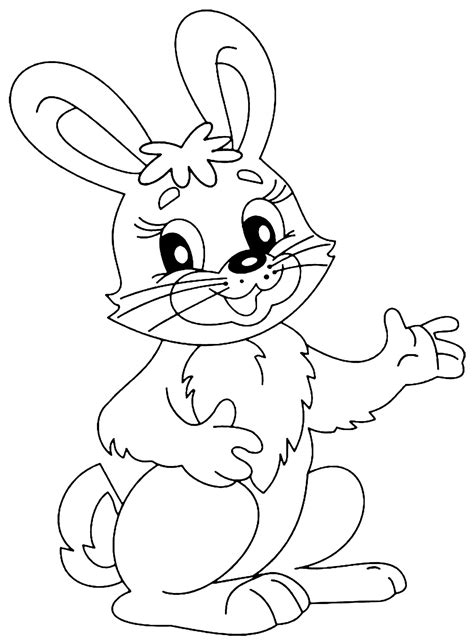 Image of rabbit to print and color - Rabbit & Bunny Coloring Pages for Kids