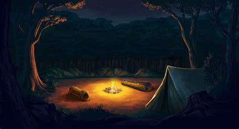 Night forest on Behance