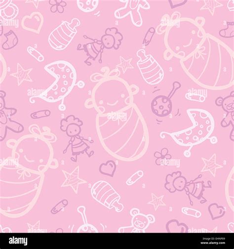 Baby girl pink seamless pattern background Stock Photo - Alamy