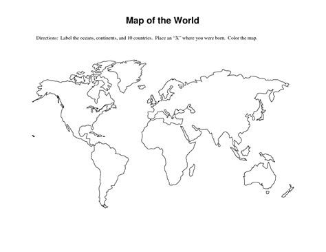 38 Free Printable Blank Continent Maps - Kitty Baby Love