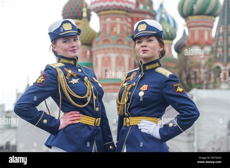 Russian Female Soldiers Military Parade