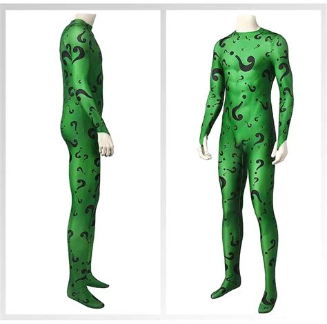 Batman Forever The Riddler Jim Carrey Version Bodysuit Cosplay Costume ...