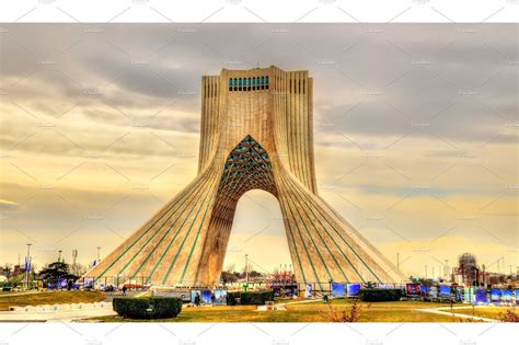 View of the azadi tower in tehran featuring tower, tehran, and iran ...