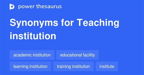 Teaching Institution synonyms - 22 Words and Phrases for Teaching ...