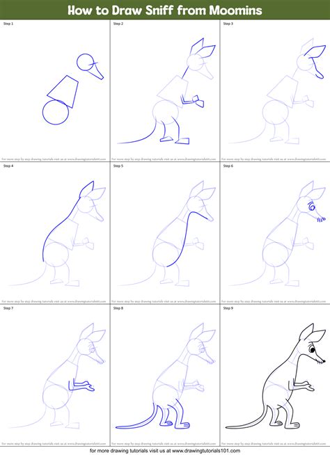 How to Draw Sniff from Moomins (Moomins) Step by Step ...