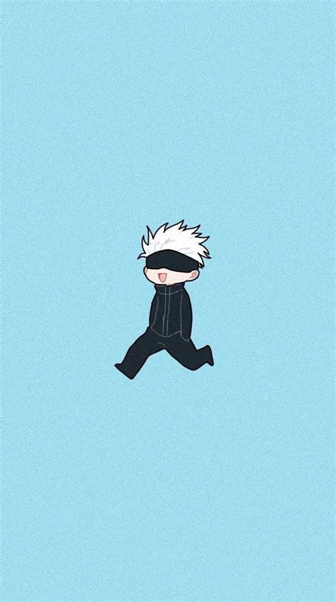 Download Chibi Gojo Walking Jujutsu Kaisen IPhone Wallpaper ...