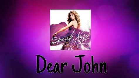 Taylor Swift - Dear John (Audio Official) - YouTube