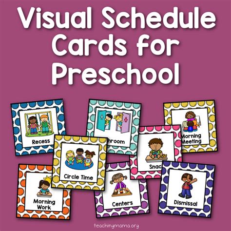 Visual Schedule Cards for Preschool - Teaching Mama