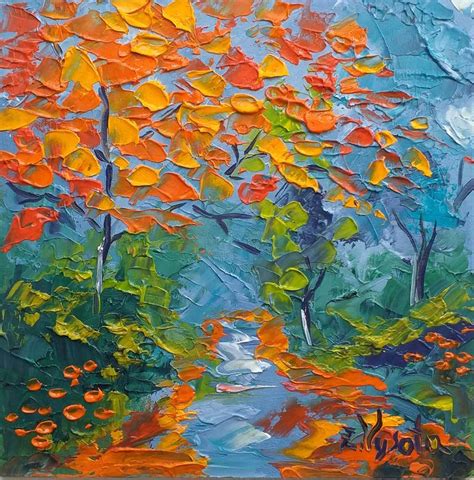 Autumn River Painting by Zinaida Vysota Dacenko | Saatchi Art