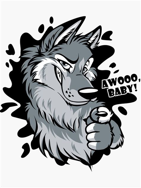 "Wolf AWOO Baby Sticker" Sticker for Sale by LeireAguayo | Redbubble