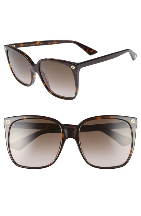 Lyst - Gucci 57mm Square Sunglasses - Havana/ Brown in Brown