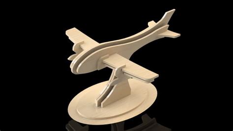 Airplane Wooden Decorative 3D Puzzle CDR File | Vectors File