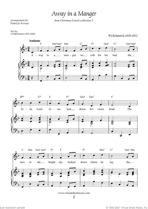 Free Away in a Manger sheet music for piano, voice or other instruments