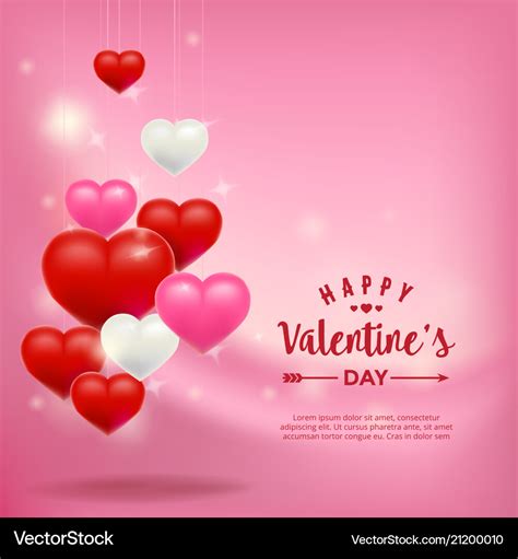 Happy valentines day background design wallpaper Vector Image