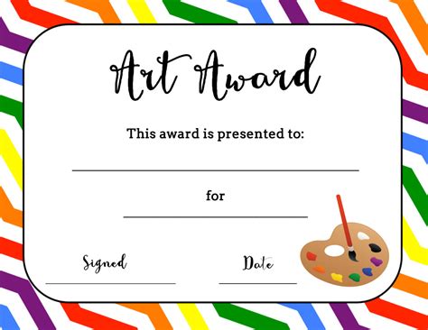 Art Award Certificate Template Free - Nisma.Info