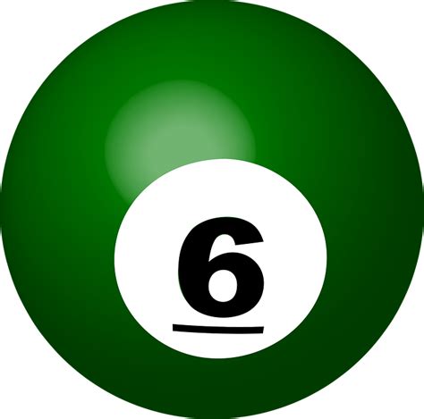 Download Pool Ball, Number 6, Sphere. Royalty-Free Vector Graphic - Pixabay