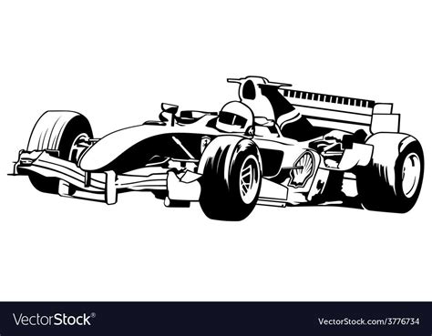 F1 Racing Car Vector | Car vector, Formula 1 car, Cars coloring pages