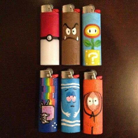 Cute lighters! | Lighter art, Diy decorate lighter, Lighter paintings ideas