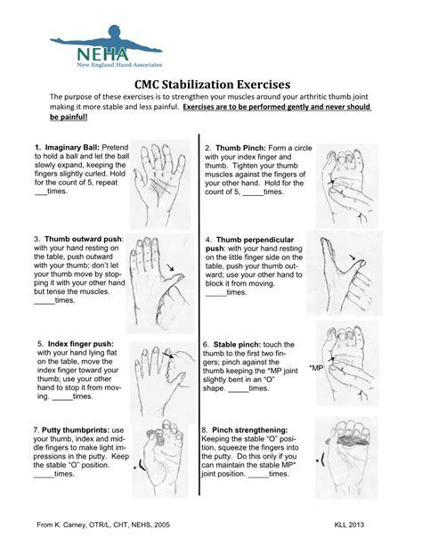 CMC Stabilization Exercises the Purpose of These Exercises Is to ...