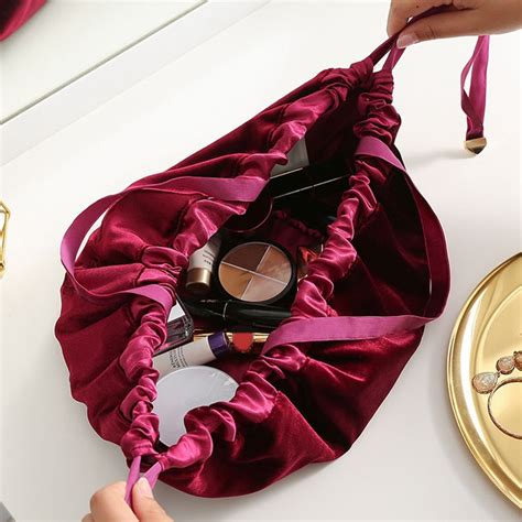 New Velvet Drawstring Makeup Bag Case Women Large Capacity Storage ...