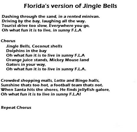 Florida version of Jingle Bells | Funny christmas songs, Parody songs ...