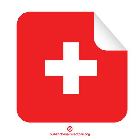 Swiss flag square sticker | Public domain vectors