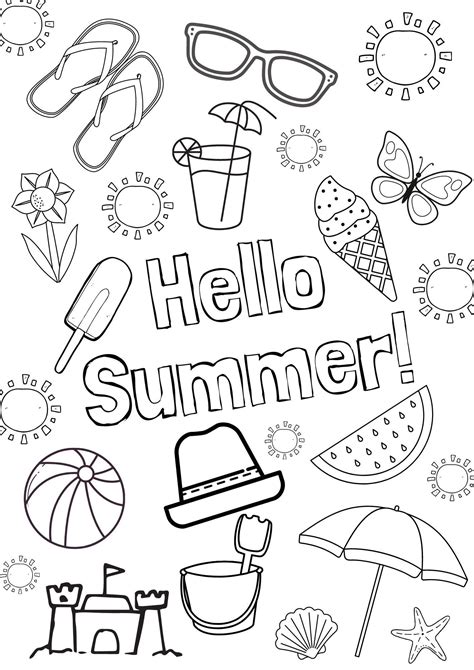 Summer Coloring Pages Printable - Fun Coloring Page