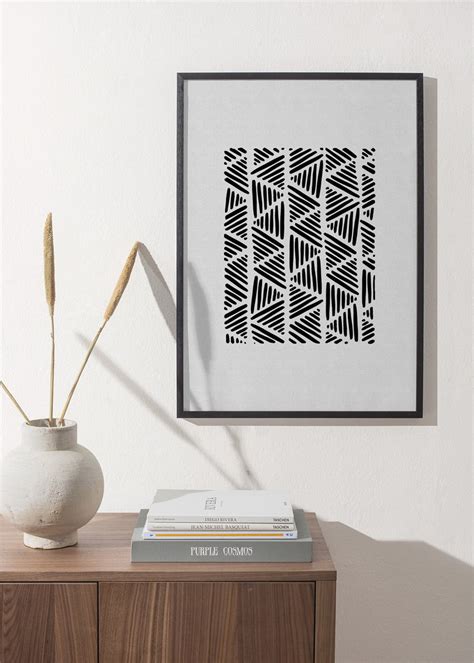 Cuadro moderno abstracto en blanco y negro - Láminas decorativas – Artesta