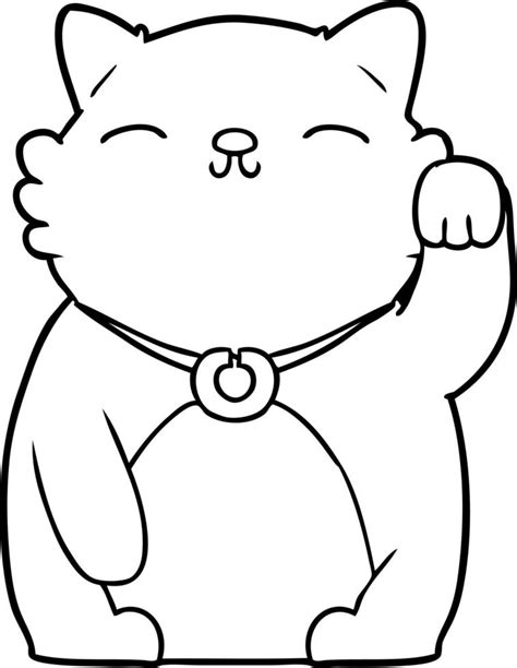 cartoon cat waving 12399497 Vector Art at Vecteezy