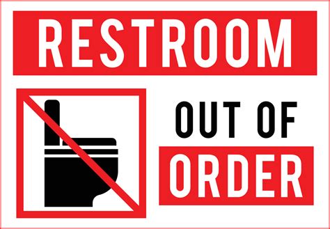 Restroom Out of Order Sign 15639659 Vector Art at Vecteezy