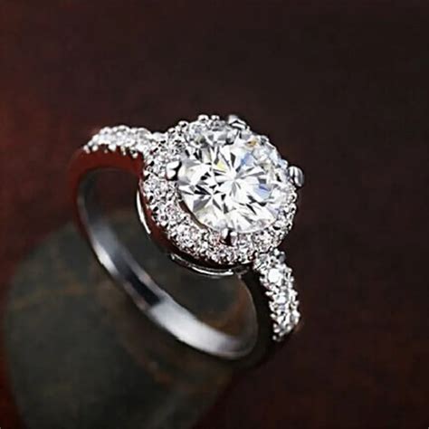 CHARLES&COLVARD 2CT Brilliant Moissanite Diamonds Wedding Ring Clarity ...