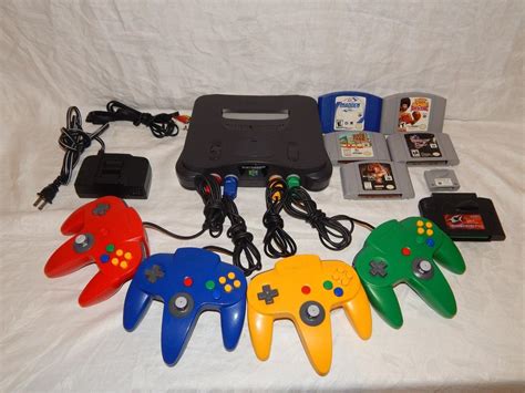 Nintendo 64 N64 Bundle-Console, 4 Controllers, 5 Games-Tested & Working ...