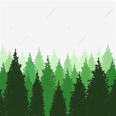 Green Forest Silhouette Vector PNG, Green Forest Illustration, Forest ...