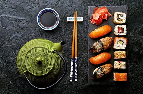 HD wallpaper: platter of maki rolls, food, sushi, japanese food, asian ...