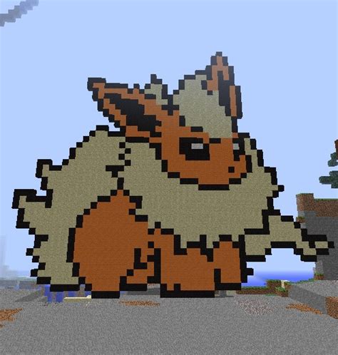 Flareon Pixel Art Minecraft Project