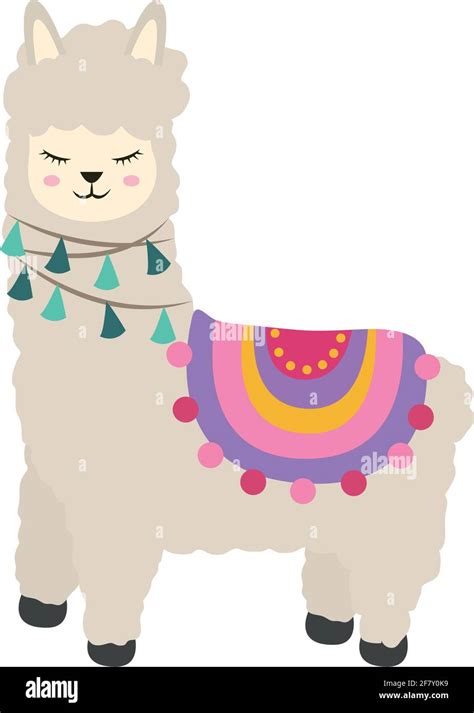 cute llama animal cartoon icon Stock Vector Image & Art - Alamy