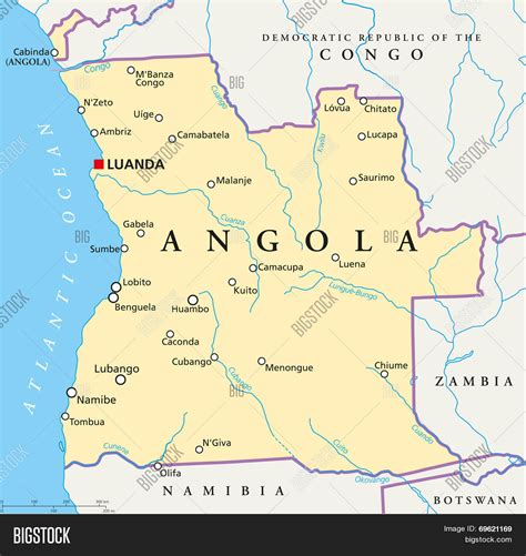 Angola Political Map Vector & Photo (Free Trial) | Bigstock