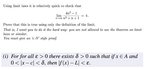 Solved Using limit laws it is relatively quick to check that | Chegg.com