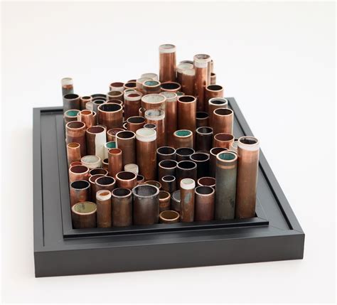 City Of Pipes. Framed Copper Pipe Sculpture., Abstract Sculpture by ...