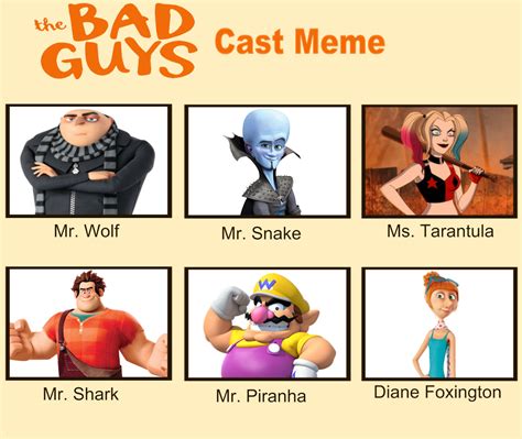 My The Bad Guys Cast Meme by jacobstout on DeviantArt