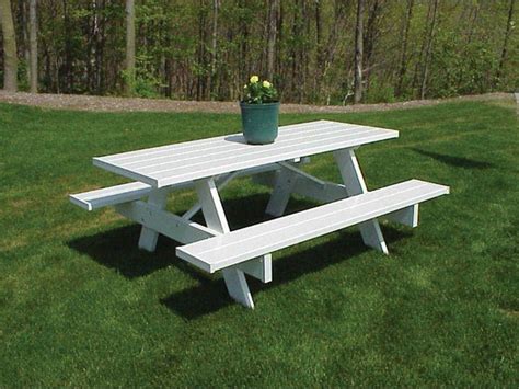 Dura-Trel Traditional White Plastic Picnic Table Bench