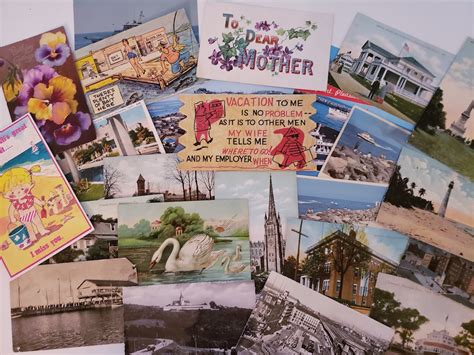 Vintage Postcard Lot Travel Souvenir Cards Ephemera Pack | Etsy