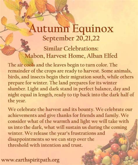 We're getting close to the Autumn equinox (Northern Hemisphere ...